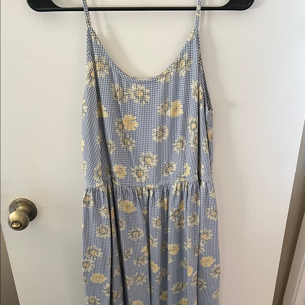 Express Blue and Yellow Floral long dress